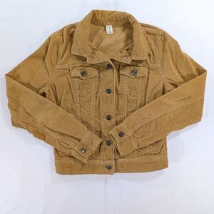 Vintage Old Navy Jacket Womens Small Brown Corduroy Cropped Trucker